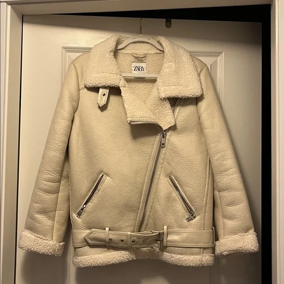Zara Cream Teddy Jacket - Picture 1 of 9